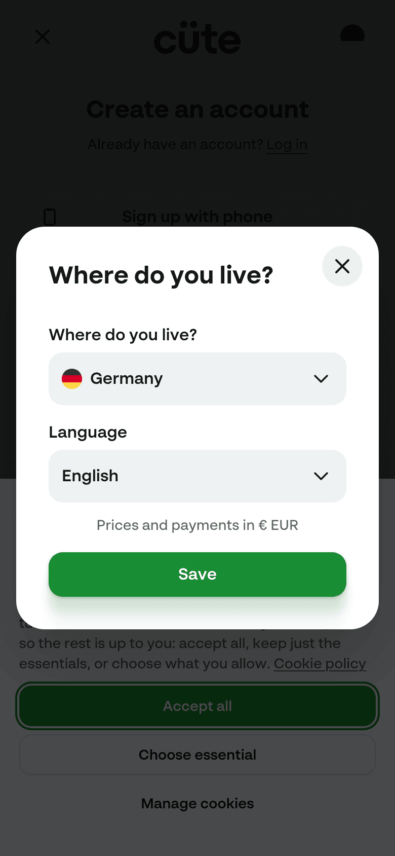 Choose how to sign up